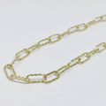 24K Gold plated Linked Paperclip Chain By Yard, Oval Woven PaperClip Chain, Fancy Roll Chain | ROLL-359 Clearance Pricing - DLUXCA