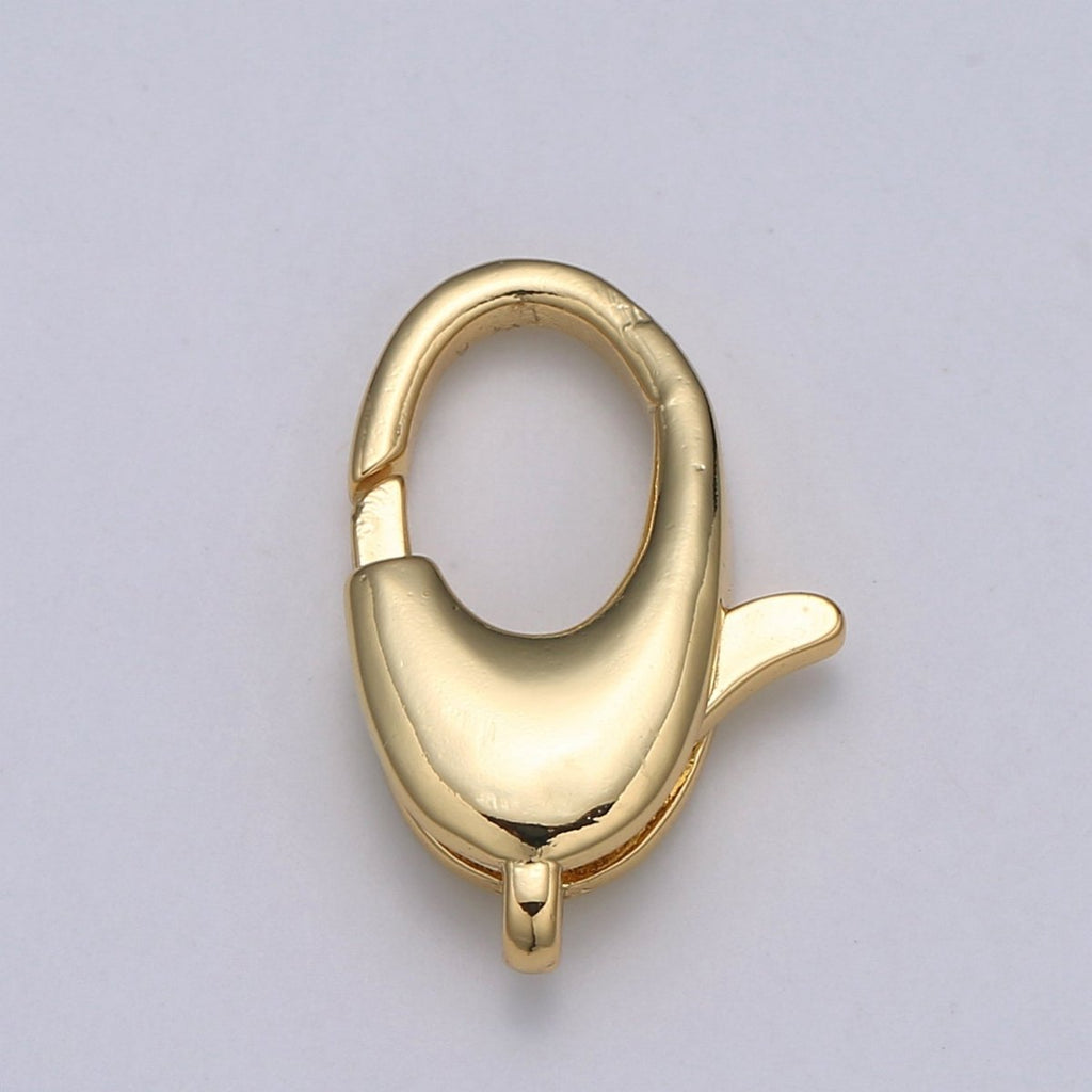 24K Gold plated Lobster Clasp with Rings For DIY Jewelry Making Supplies For Necklace Bracelet L-174 - DLUXCA