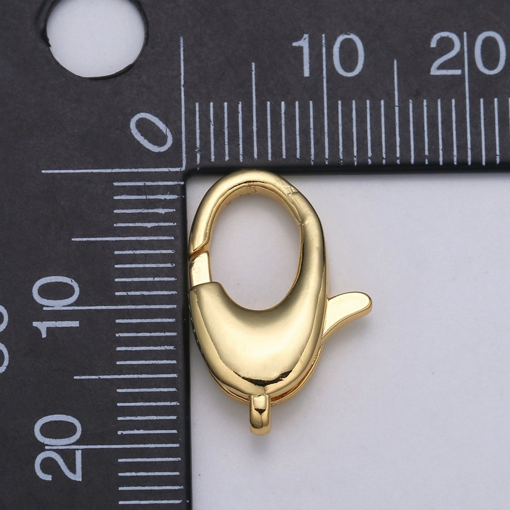24K Gold plated Lobster Clasp with Rings For DIY Jewelry Making Supplies For Necklace Bracelet L-174 - DLUXCA