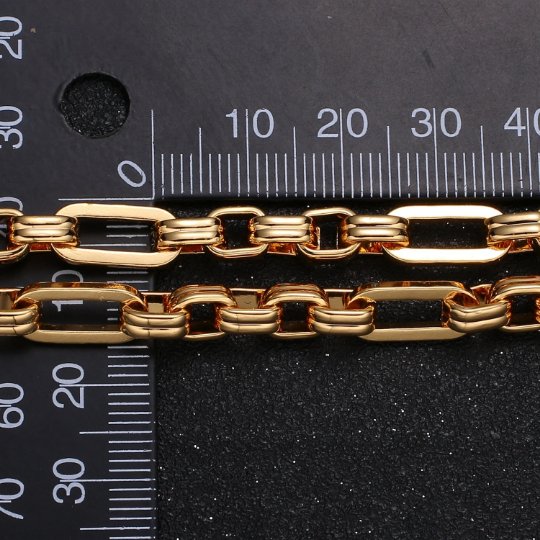 24K Gold plated Long and Short Cable Chain by the Yard Wholesale Roll Chain For Jewelry Necklace Bracelet Anklet Making | ROLL-422 Clearance Pricing - DLUXCA