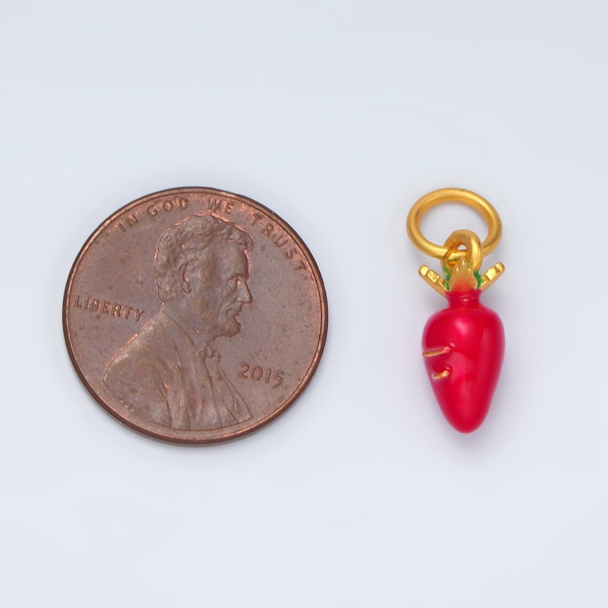 24K Gold plated Long Red Beets Vegie Charm | AG919 - DLUXCA