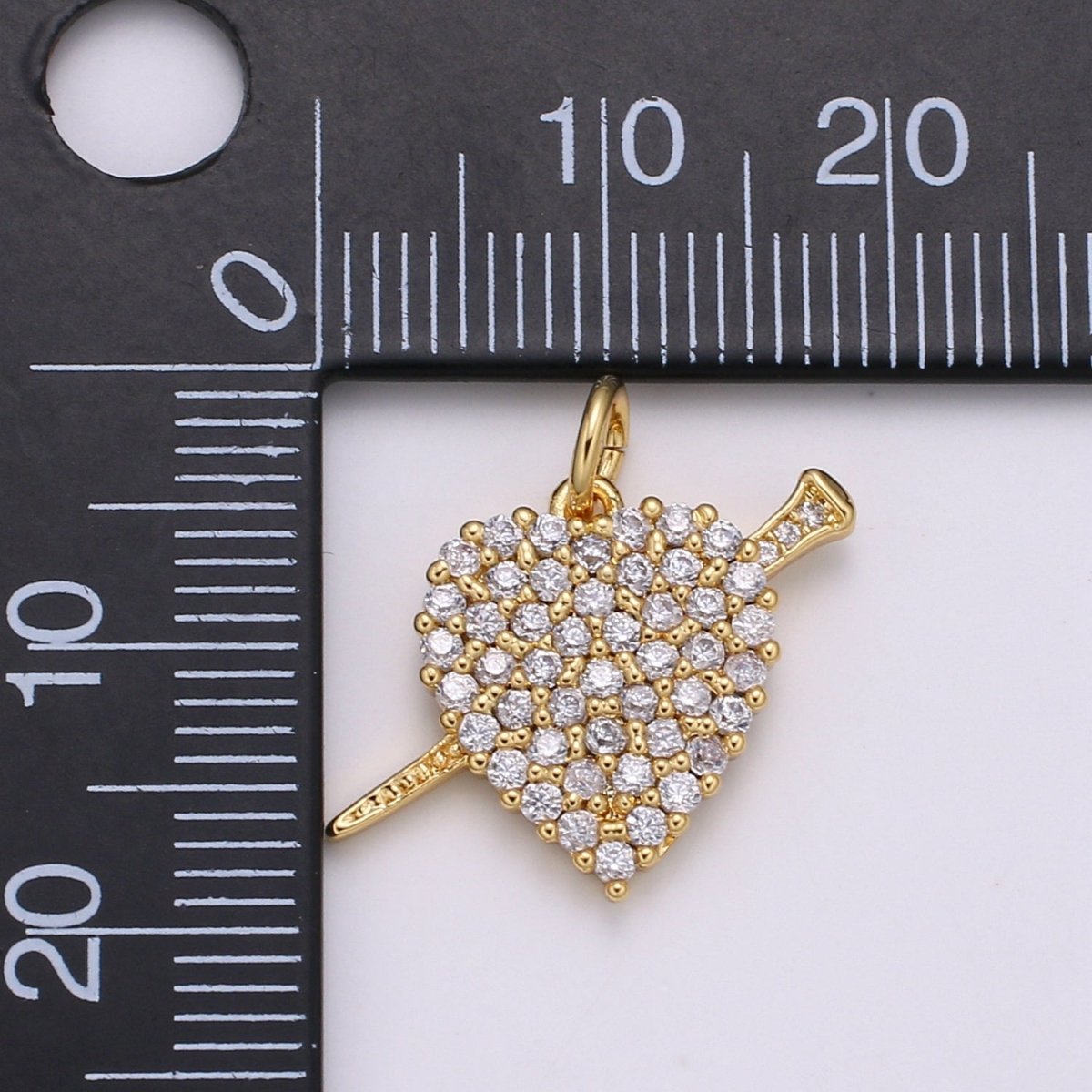 24K Gold plated Love Arrow Heart Charm E-138 - DLUXCA