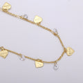 24K Gold plated Love Charmed Cubic Chain by Yard, Heart CZ Charm Twisted Curb Chain by Yard, Curb Designed Unfinished Chain For Necklace Making | ROLL-323 Clearance Pricing - DLUXCA