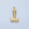24K Gold plated Love CZ Micro Paved Hammer Charm | N - 716 - DLUXCA