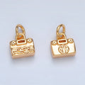24K Gold plated Mandarin Script Lucky Mini Charm | AG936 - DLUXCA