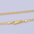 24k Gold plated Mariner Anchor Link Chain Necklace 2.3mm Yellow Mariner Link Chain Layering Necklace | WA-1125 Clearance Pricing - DLUXCA