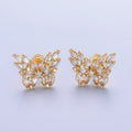 24K Gold plated Marquise CZ Butterfly Insect Earring | AB984 - DLUXCA