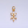 24K Gold plated Marquise CZ Flower Mini Charm in Gold & Silver | W809 