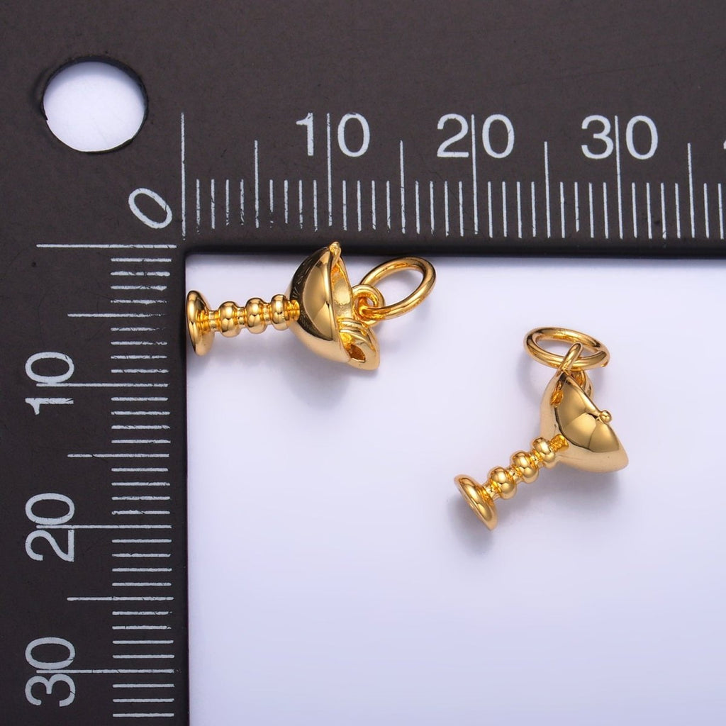 24K Gold plated Martini Alcoholic Drink 3D Multidimensional Charm | W231 - DLUXCA