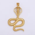 24k Gold plated Micro Pave Cobra Snake Charm, Cubic Zirconia Snake Pendant Charm, Gold plated Charm, For DIY Jewelry I-936 - DLUXCA