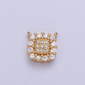24K Gold plated Micro Pave Cubic Zirconia Square Connector Charm For Jewelry Making F-605 - DLUXCA