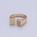 24k Gold plated Micro Pave CZ Open Ring in Silver & Gold O-2268 O-2269