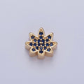 24K Gold plated Micro Pave Forest Leaf Bead, Multicolor CZ Cubic Zirconia Mother Nature Plant Leaves W-892-W-897