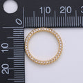 24k Gold plated Micro Pave Geometric Charm Open Circle Charm, Ring Pendant, Eternity Jewelry, Infinity Circle for Necklace Component D-087 D-098
