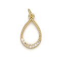 24k Gold plated Micro Pave Geometric Oval Charm, Cubic Zirconia Geometric Oval Pendant Charm, Gold plated Charm, For DIY Jewelry D-043 - DLUXCA
