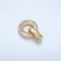 24K Gold plated Micro Paved CZ Baguette Circular Snap Latch Closure Findings Set | Z874 - DLUXCA