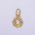 24K Gold plated Micro Paved CZ Flower Charm | D616 - DLUXCA