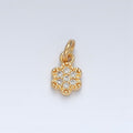 24K Gold plated Micro Paved CZ Flower Mini Charm | AG938 - DLUXCA
