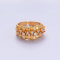 24K Gold plated Micro Paved CZ Foil Fold Ring in Gold & Silver | O443 O444 - DLUXCA