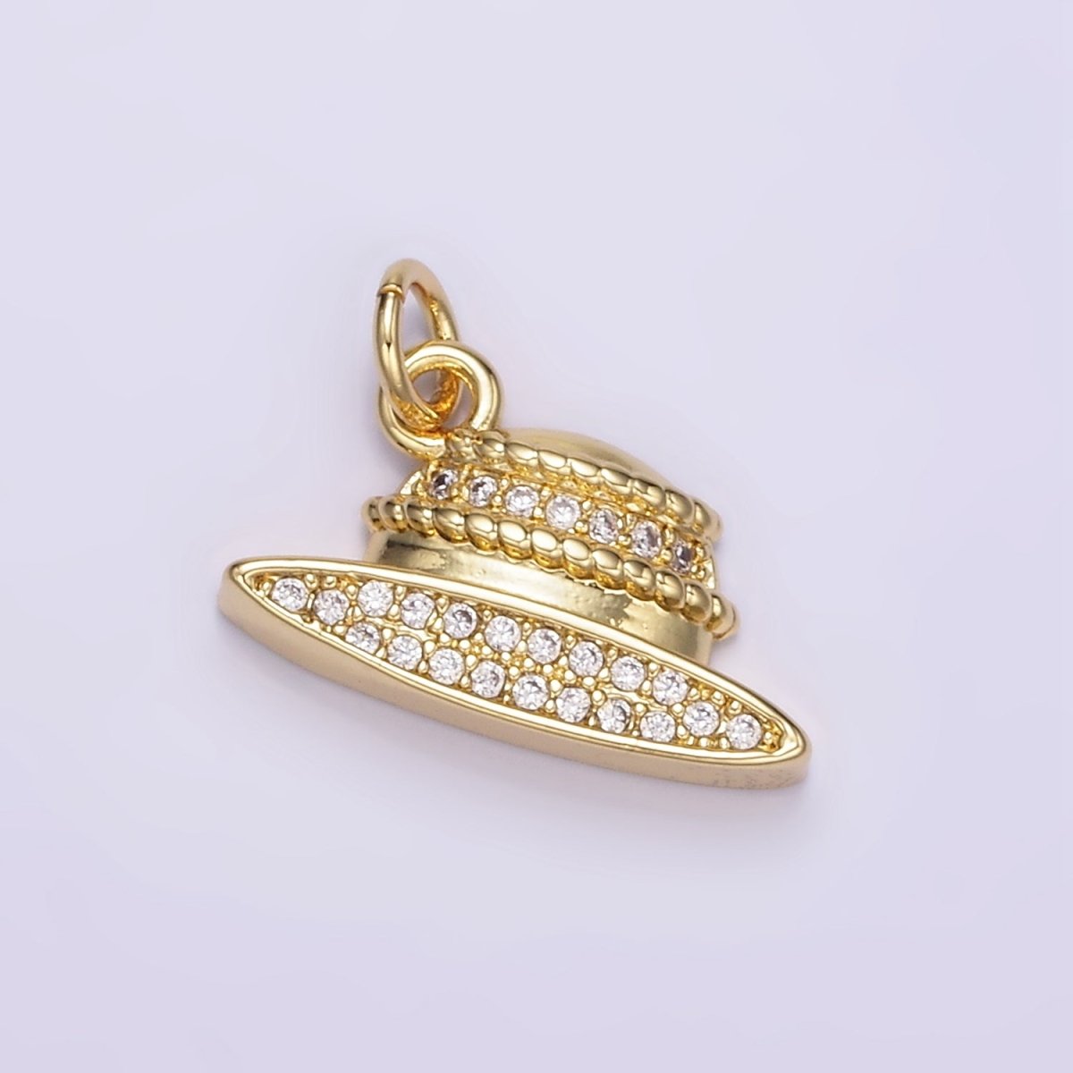 24K Gold plated Micro Paved CZ Hat Charm | M131 - DLUXCA