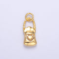 24K Gold plated Micro Paved CZ Heart Bag Charm in Gold & Silver | C043 