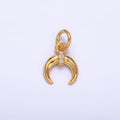 24K Gold plated Micro Paved CZ Horn Tusk Charm | W319 - DLUXCA