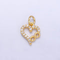24K Gold plated Micro Paved CZ Infinite Heart Charm in Gold & Silver | N023 - DLUXCA