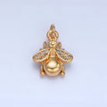24K Gold plated Micro Paved CZ Insect Animal Charm | X874 - DLUXCA