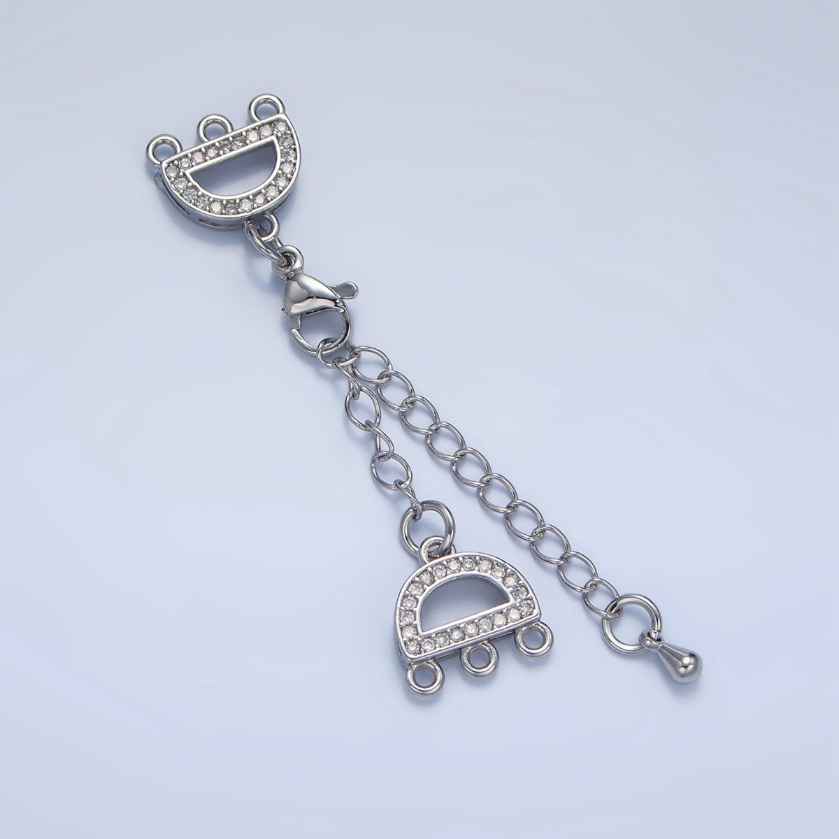 24K Gold plated Micro Paved CZ Necklace Detangler Lobster Clasps Closure Findings in Gold & Silver | Z989 - DLUXCA