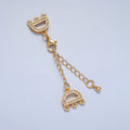24K Gold plated Micro Paved CZ Necklace Detangler Lobster Clasps Closure Findings in Gold & Silver | Z989 - DLUXCA