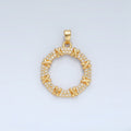 24K Gold plated Micro Paved CZ Rope Tied Open Round Pendant | AA894 - DLUXCA