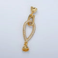 24K Gold plated Micro Paved CZ Teardrop with Snap Lock Latch Closure Findings Set | Z829 - DLUXCA
