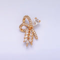 24K Gold plated Micro Paved Marquise CZ Geometric Ribbon Bow Pendant | AA1438 