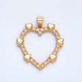 24K Gold plated Micro Paved Multiple Open Heart Pendant | AA137 - DLUXCA