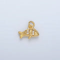 24K Gold plated Micro Paved Tiny Fish Charm | AC - 156 - DLUXCA