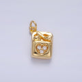 24K Gold plated Micro Paved Wireless Headphones Music Charm in Gold & Silver | W371