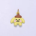 24K Gold plated Mini Bear Dog Yellow Enamel Animal Charm | D030 - DLUXCA