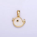24K Gold plated Mini Bird Shell Pearl Pendant | AA1327 - DLUXCA