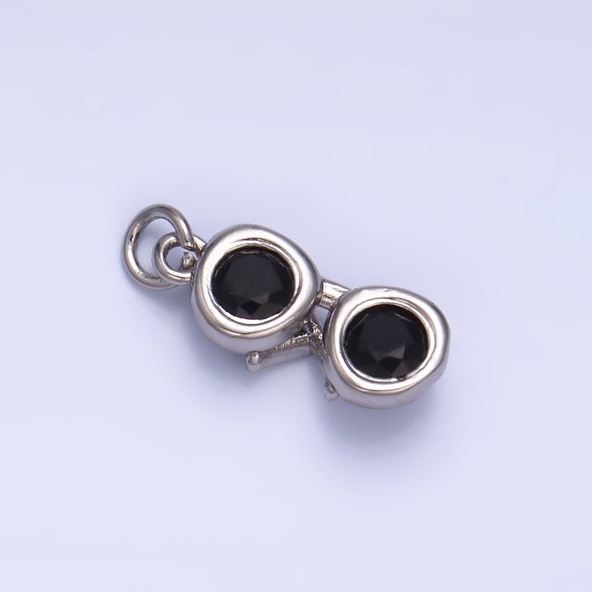 24K Gold plated Mini Black CZ Sunglasses 3D Multidimensional Charm in Gold & Silver | W366