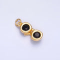 24K Gold plated Mini Black CZ Sunglasses 3D Multidimensional Charm in Gold & Silver | W366