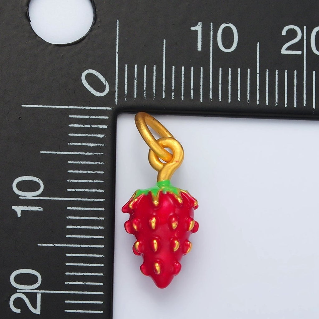24K Gold plated Mini Bumpy Textured Dragon Fruit Charm | M142 - DLUXCA