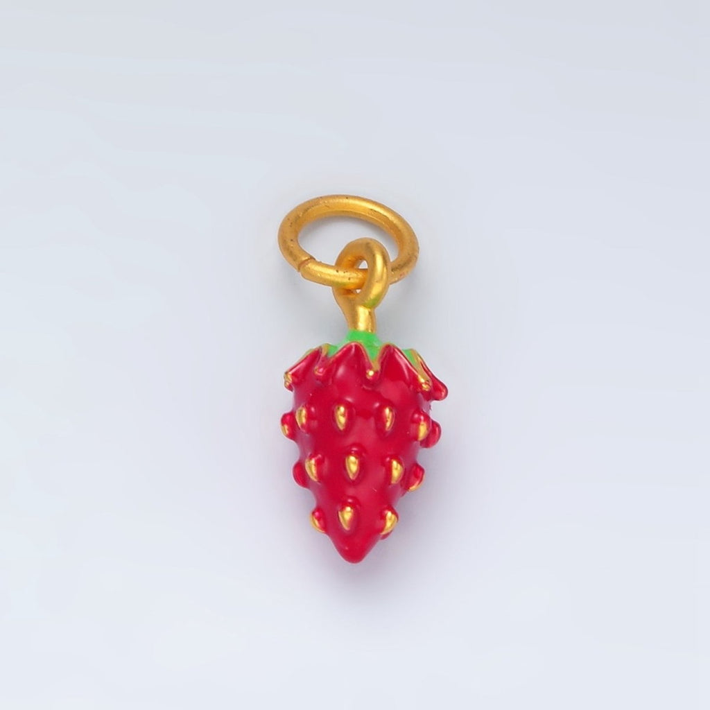 24K Gold plated Mini Bumpy Textured Dragon Fruit Charm | M142 - DLUXCA