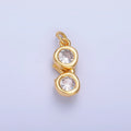 24K Gold plated Mini Clear CZ Glasses 3D Multidimensional Charm in Gold & Silver | W376