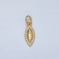 24K Gold plated Mini Hammered Sphere Micro Paved CZ Charm | M828 - DLUXCA