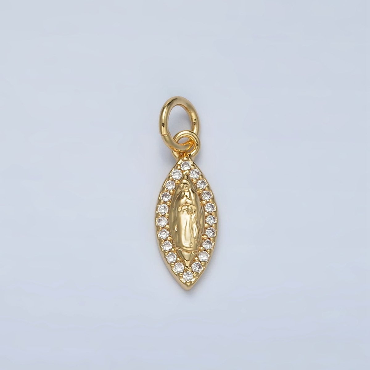 24K Gold plated Mini Hammered Sphere Micro Paved CZ Charm | M828 - DLUXCA