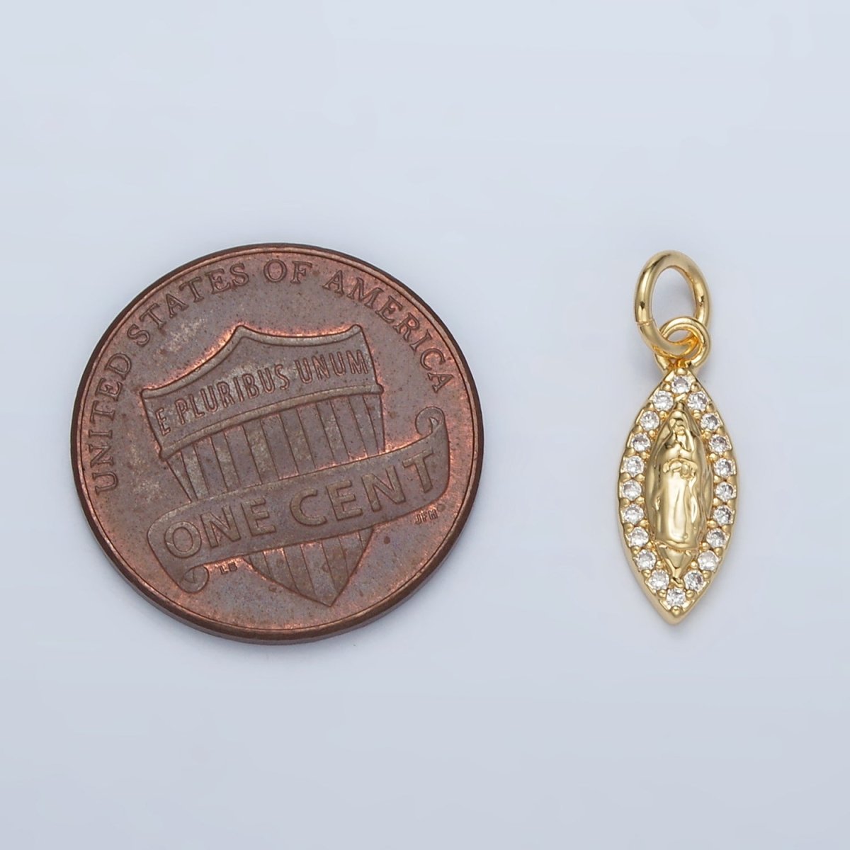 24K Gold plated Mini Hammered Sphere Micro Paved CZ Charm | M828 - DLUXCA