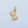 24K Gold plated Mini Micro Paved CZ Bow Ribbon Charm | X509 - DLUXCA