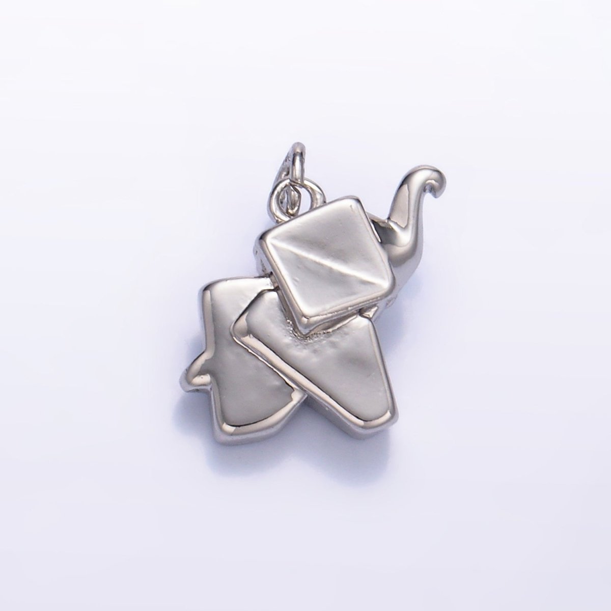 24K Gold plated Mini Origami Elephant Animal 3D Multidimensional Charm in Gold & Silver | W245 - DLUXCA