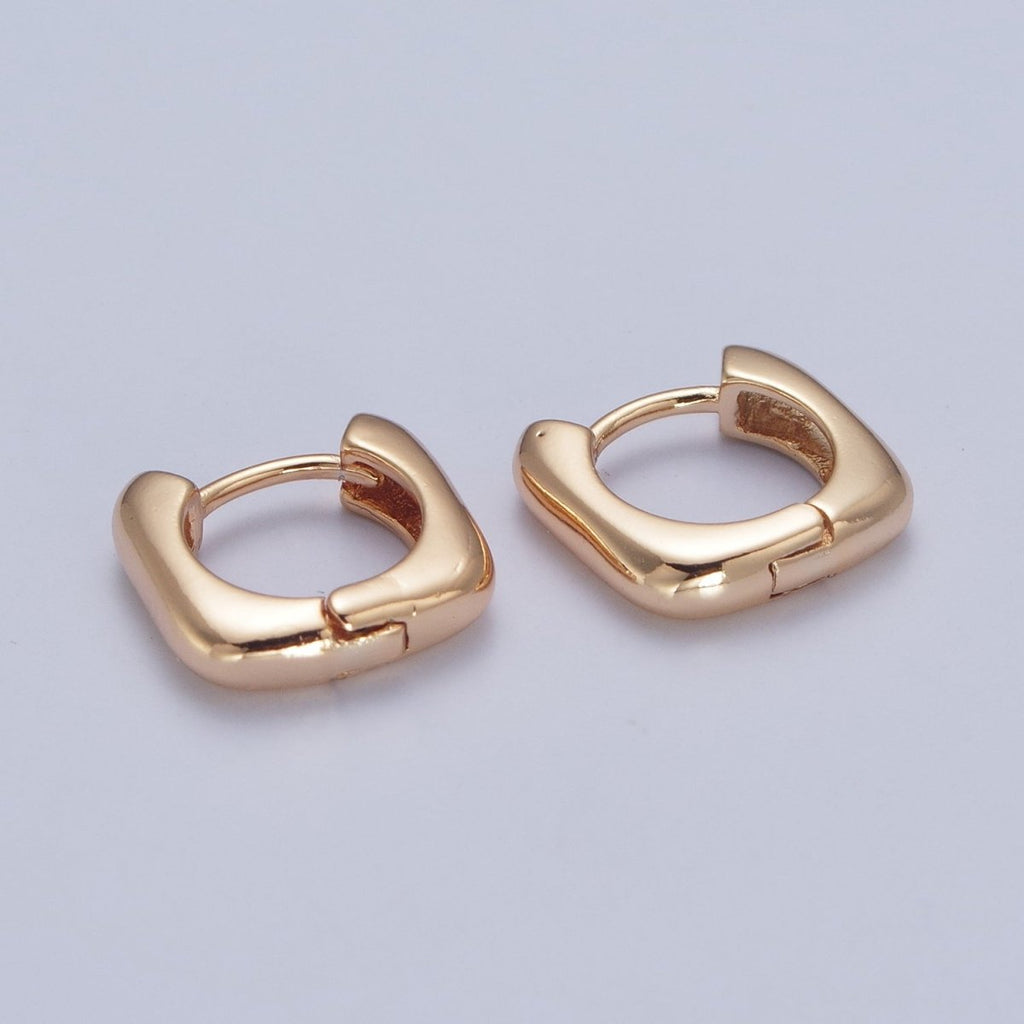 24K Gold plated Mini U Shaped Huggie Hoop Earrings P-400 - DLUXCA