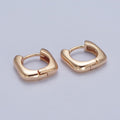 24K Gold plated Mini U Shaped Huggie Hoop Earrings P-400 - DLUXCA
